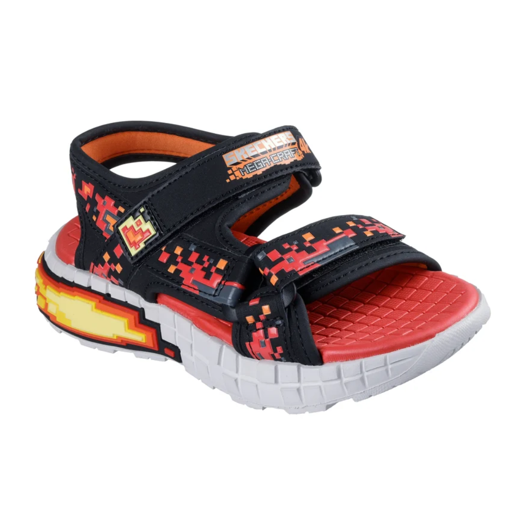 SANDALIAS SKECHERS MEGA SPLASH INFANTIL 402161L-BKRD-3