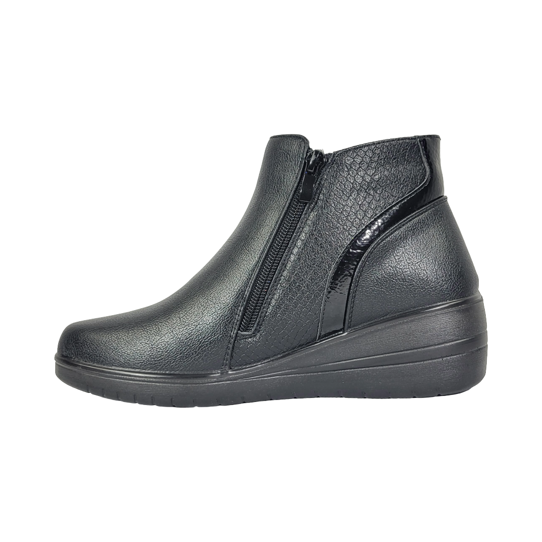 BOTINES BY PASS NEGRO CASUAL MUJER I26-ZW43-1-2