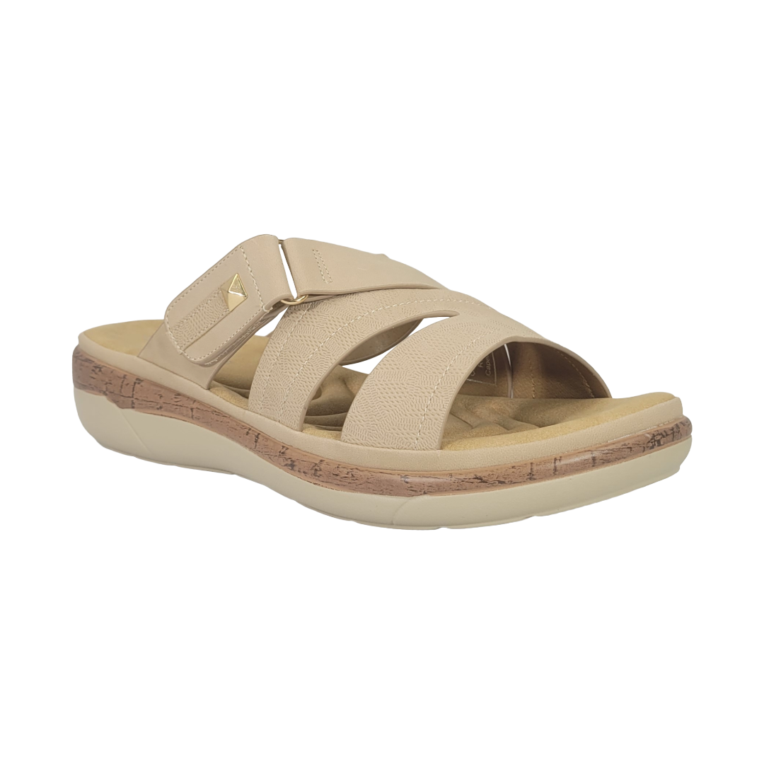SANDALIAS BY PASS BEIGE MUJER Y6032-1A-2