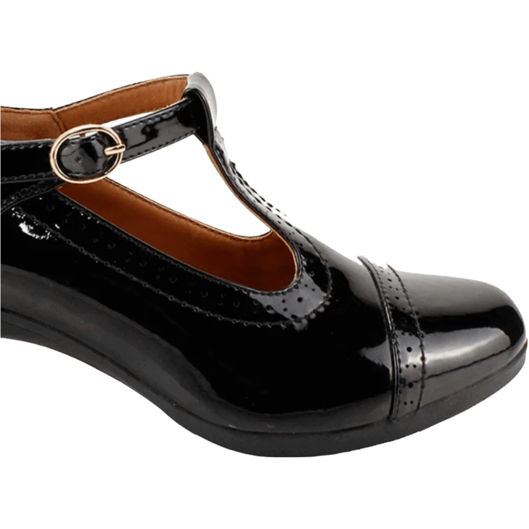 ZAPATOS CASUALES NEW WALK NEGRO CHAROL MUJER | EGA61101-90-3