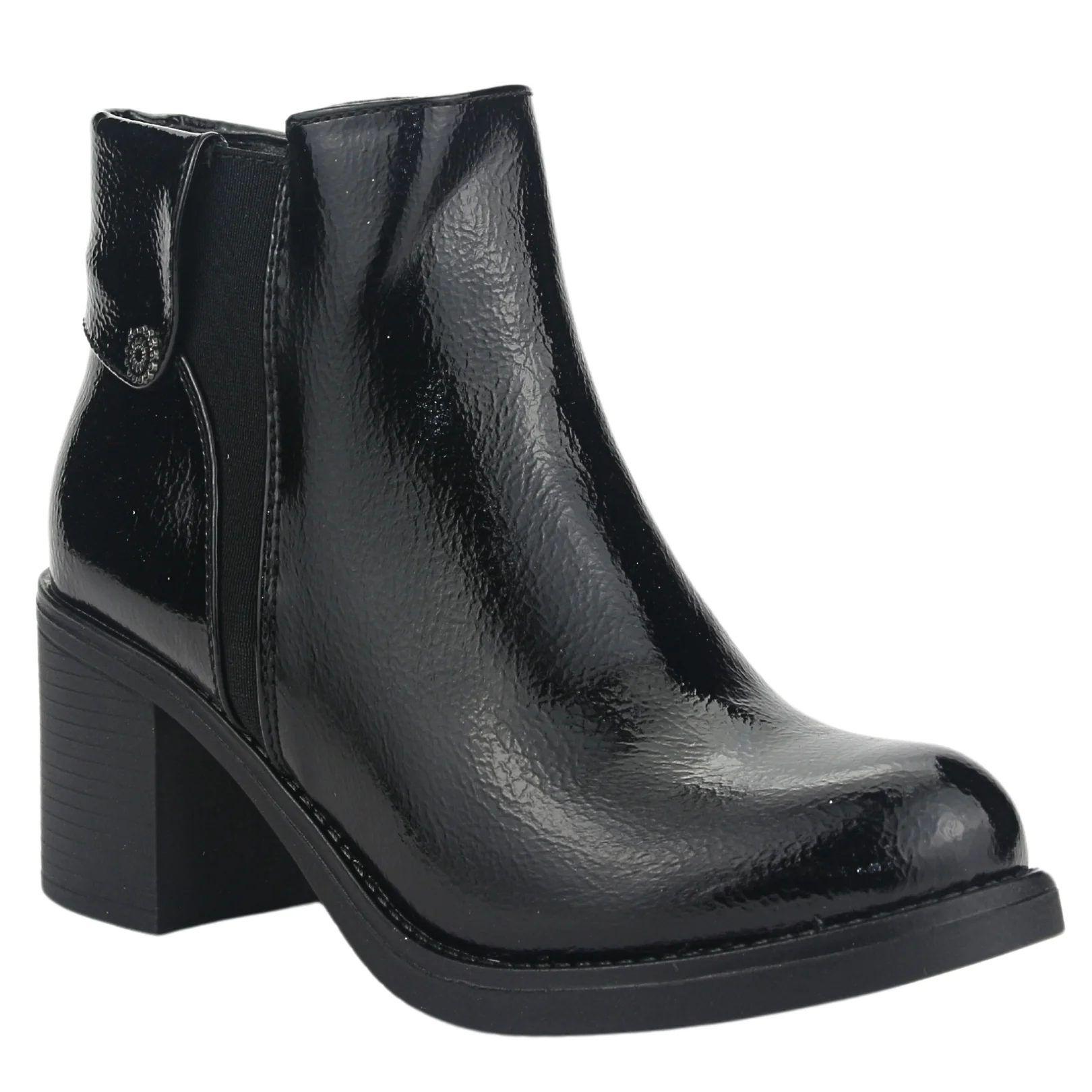 BOTINES CHALADA NEGRO CHAROL 38-PRATA-3-0