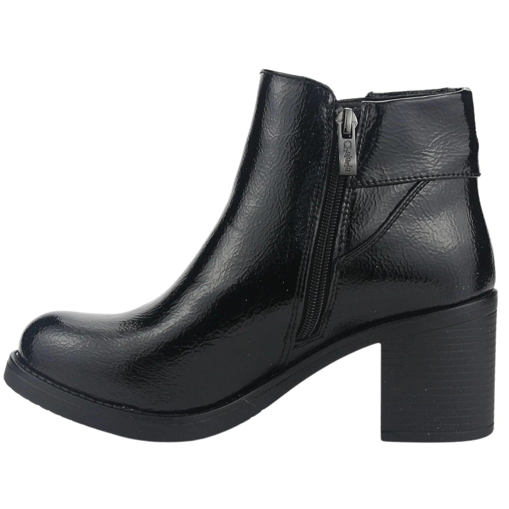 BOTINES CHALADA NEGRO CHAROL 38-PRATA-3-2