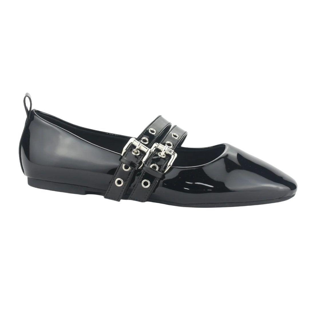 BALLERINAS CHALADA NEGRO CHAROL MUJER 5-MIU-3-0