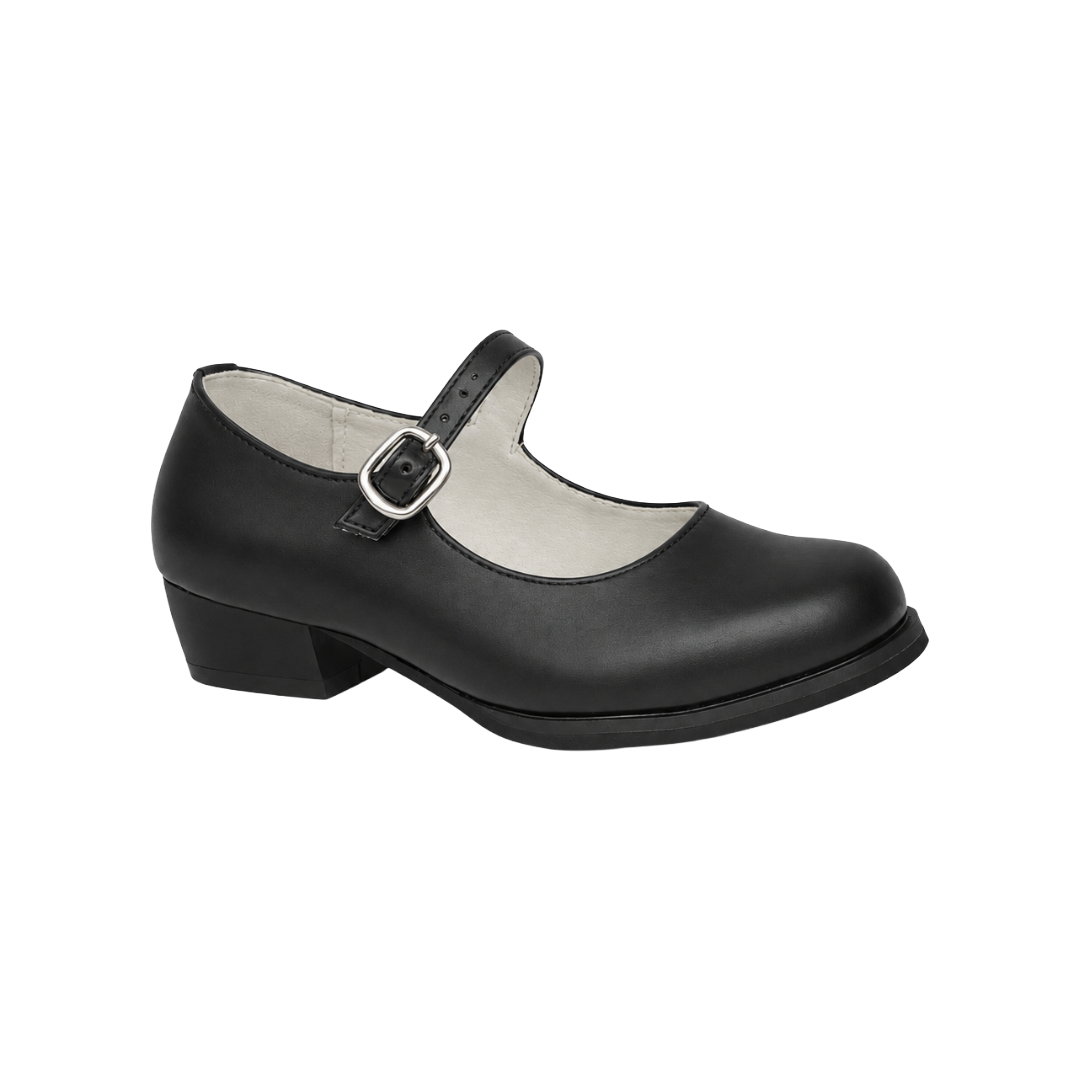 ZAPATOS DE CUECA ALQUIMIA NEGRO MATE TALLAS 22/25 INFANTIL | 3073-02/3-1