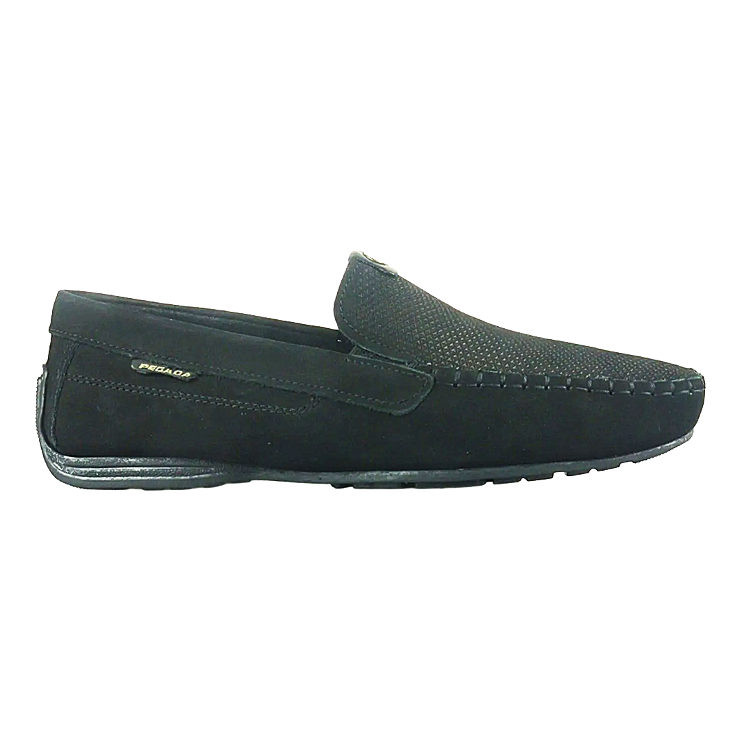 MOCASINES PEGADA CUERO NOBUCK NEGRO (HOMBRE) | 140741-08-0