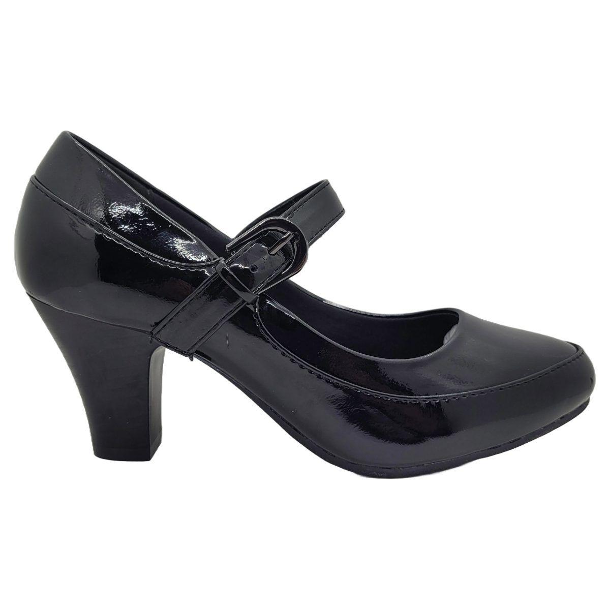 ZAPATOS NEW WALK MUJER NEGRO CHAROL A30-11-90CH-2