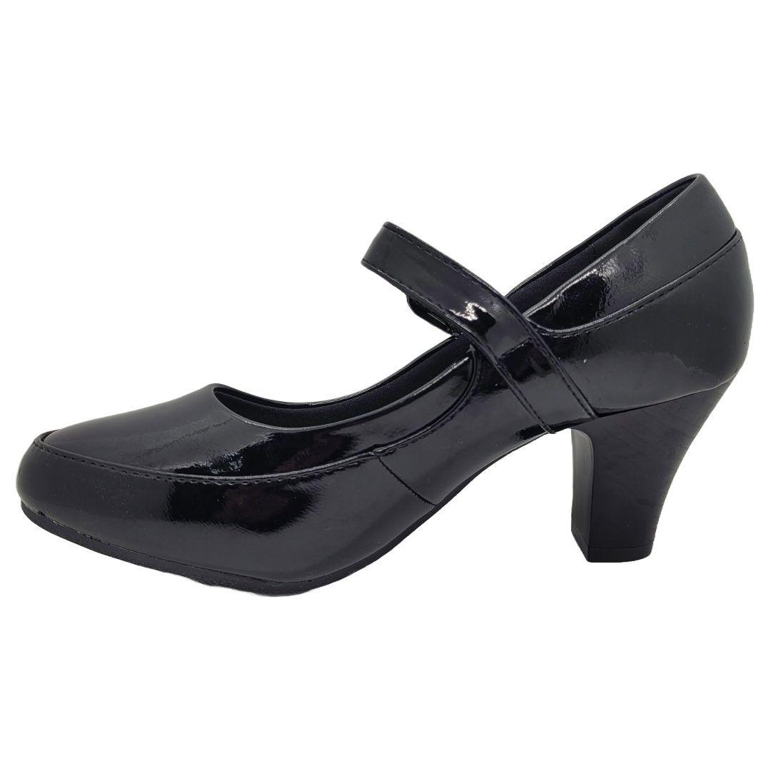 ZAPATOS NEW WALK MUJER NEGRO CHAROL A30-11-90CH-3