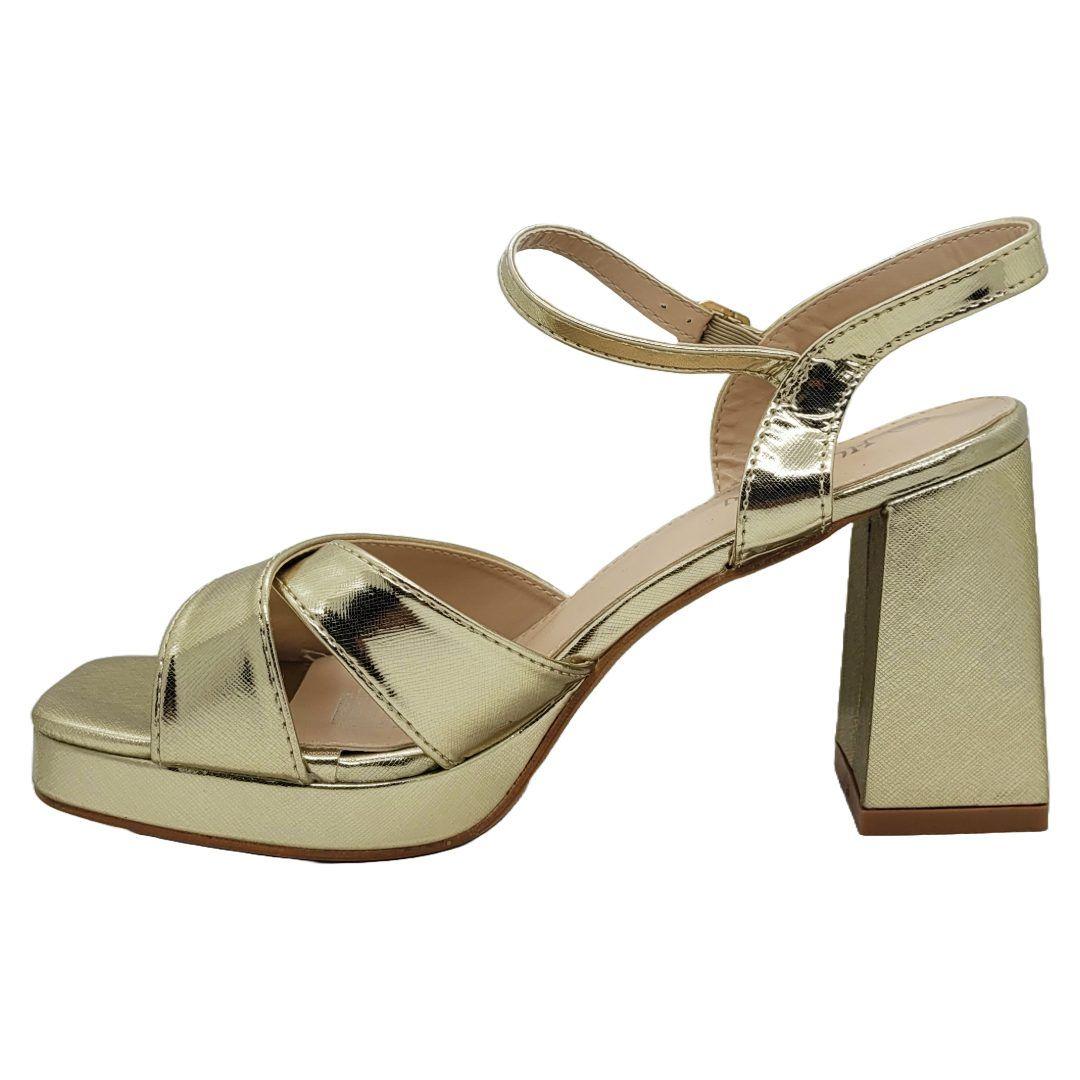 SANDALIAS DE FIESTA HUALUNAOTE GOLD CHAROL | T2129-1