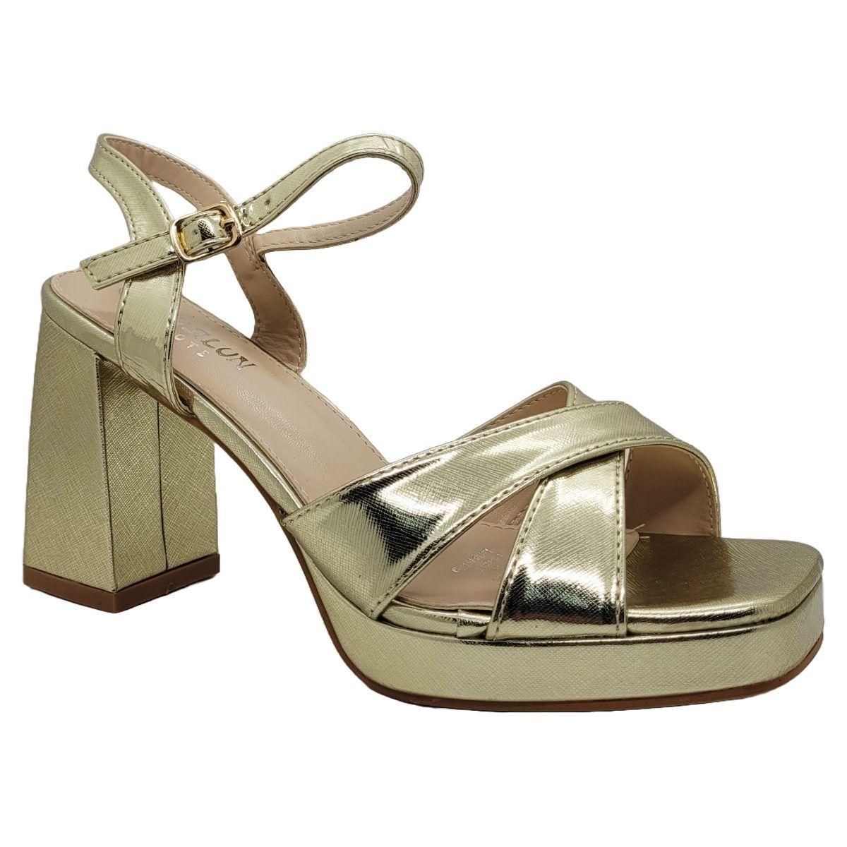 SANDALIAS DE FIESTA HUALUNAOTE GOLD CHAROL | T2129-2