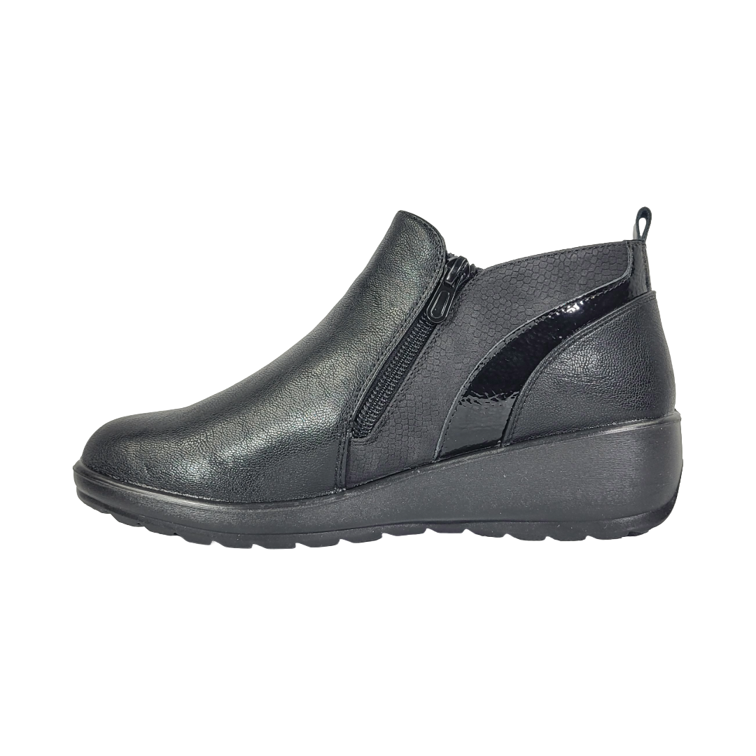 BOTINES BY PASS NEGRO CASUAL MUJER I26-ZW01-1-2