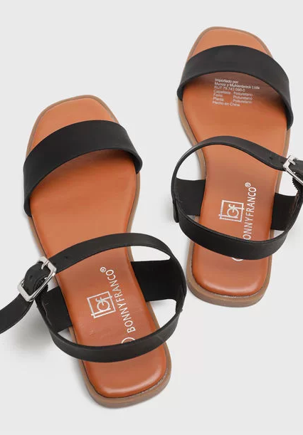 Sandalia Plana Negra Bonny Franco 395-0020-1
