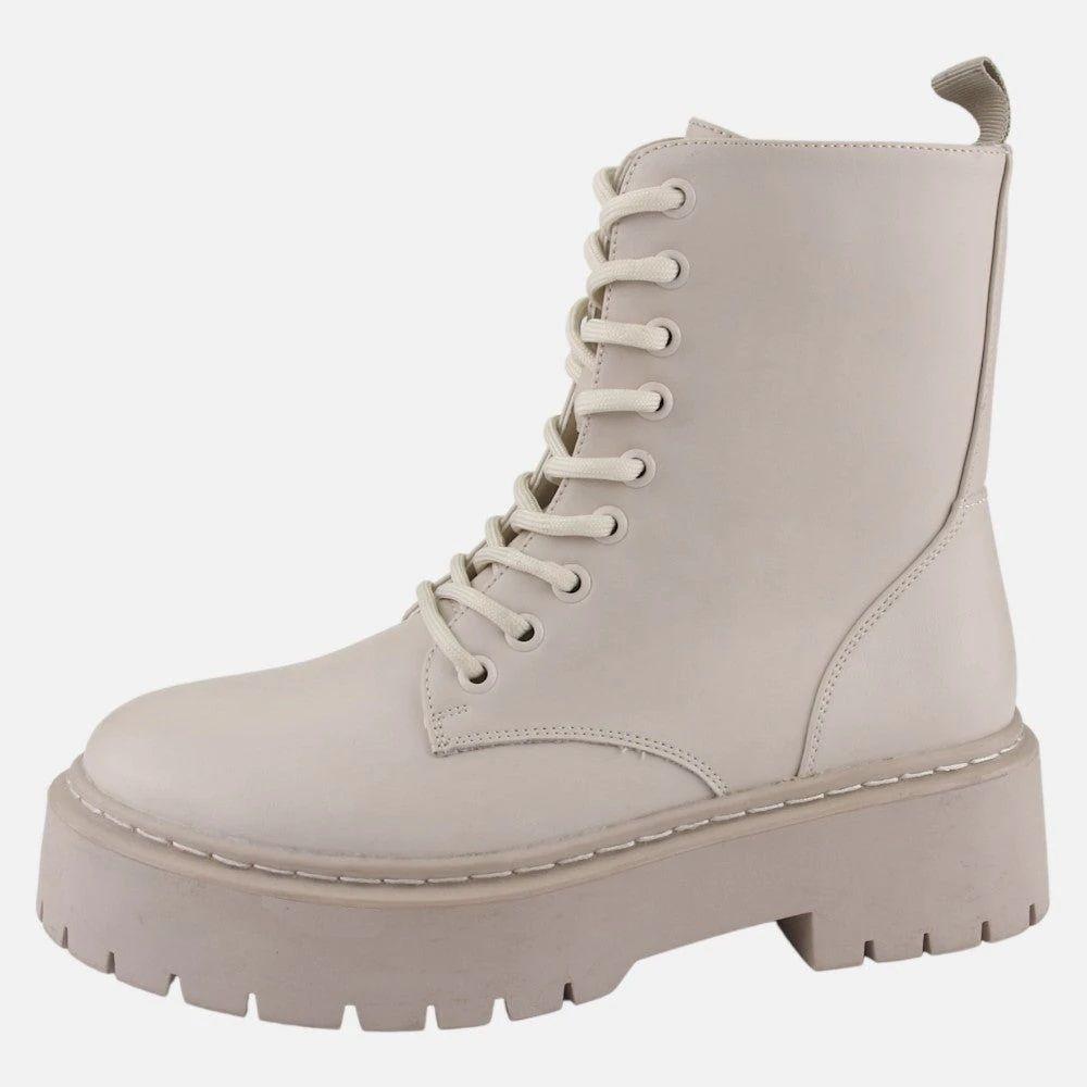 BOTIN CHALADA MUJER PLATAFORMA BEIGE 38-RUST-2-0
