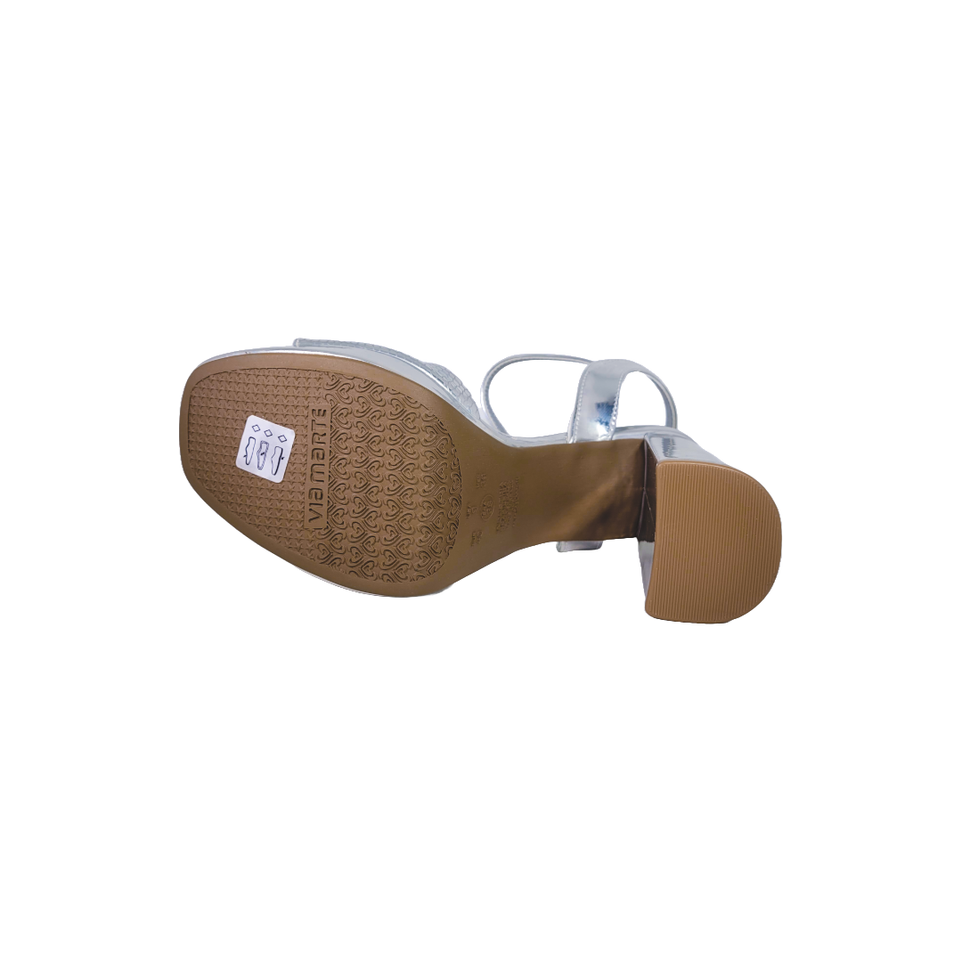 SANDALIAS DE FIESTA VIA MARTE PLATEADAS | 23-18006-01-4