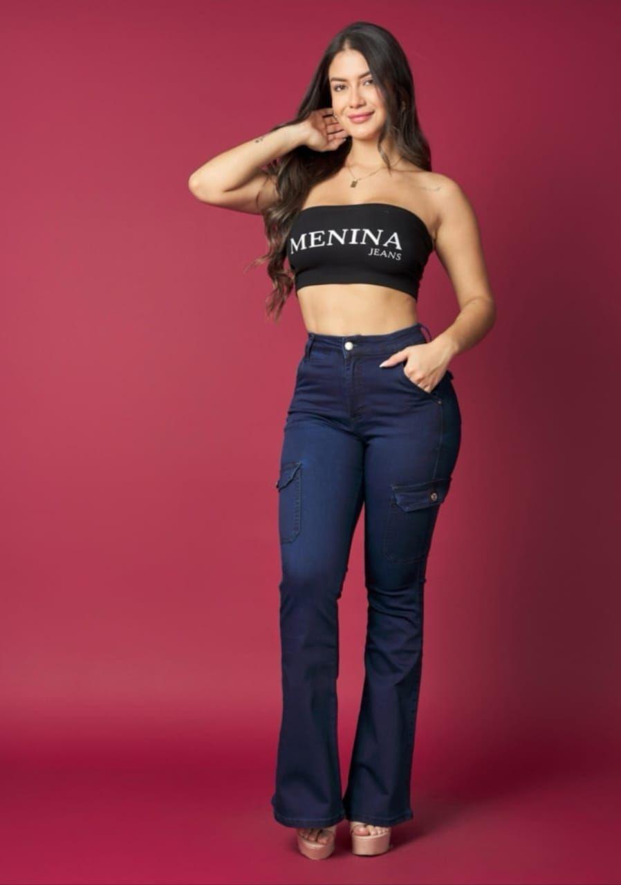 jeans flare tiro alto elasticados-1