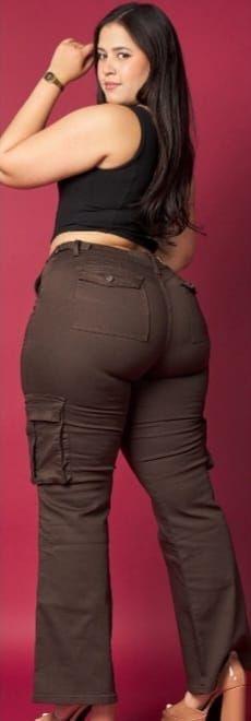 jeans cargo plus size tiro alto elasticados-2