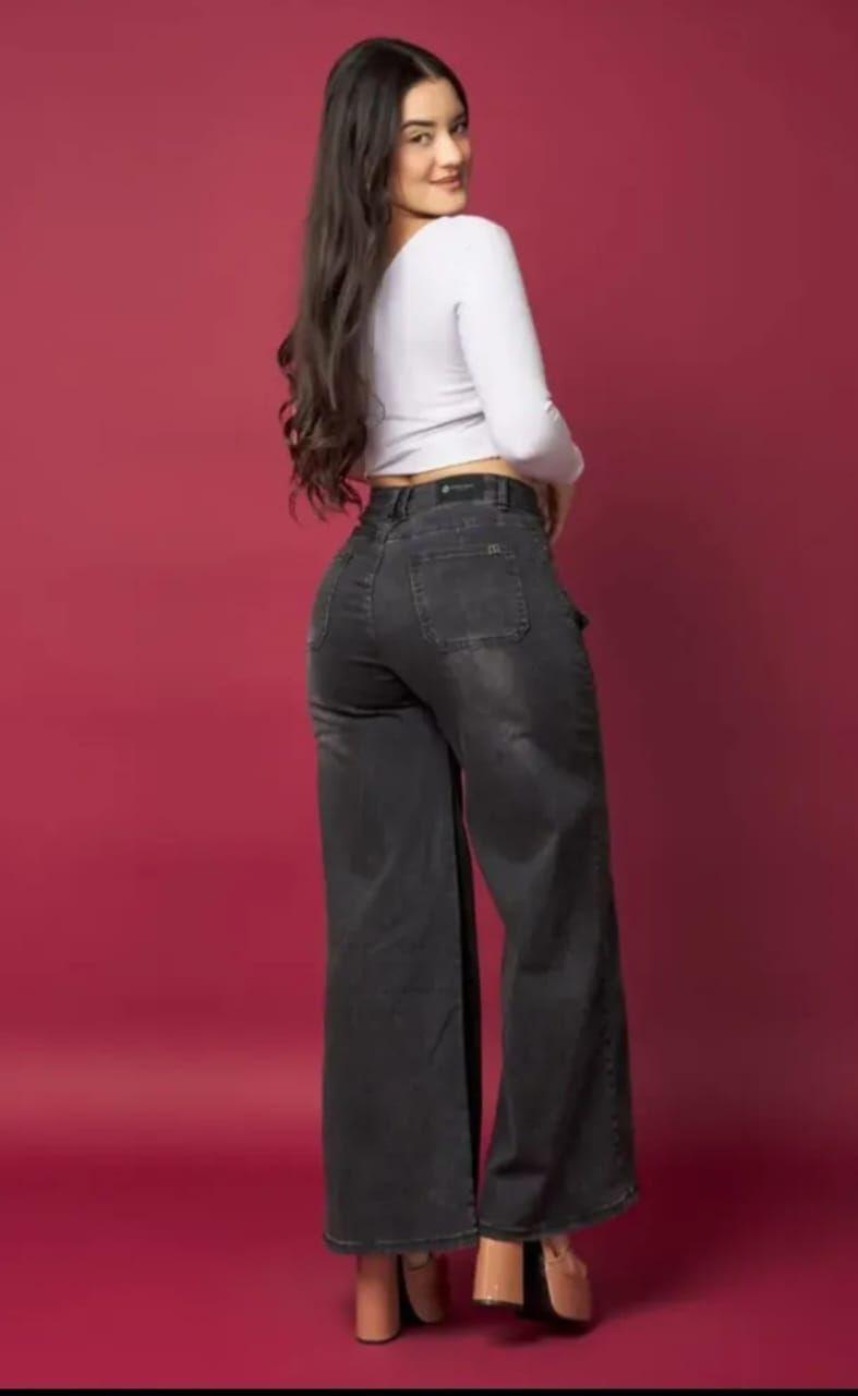 Jeans palazzo tiro alto elasticados-1