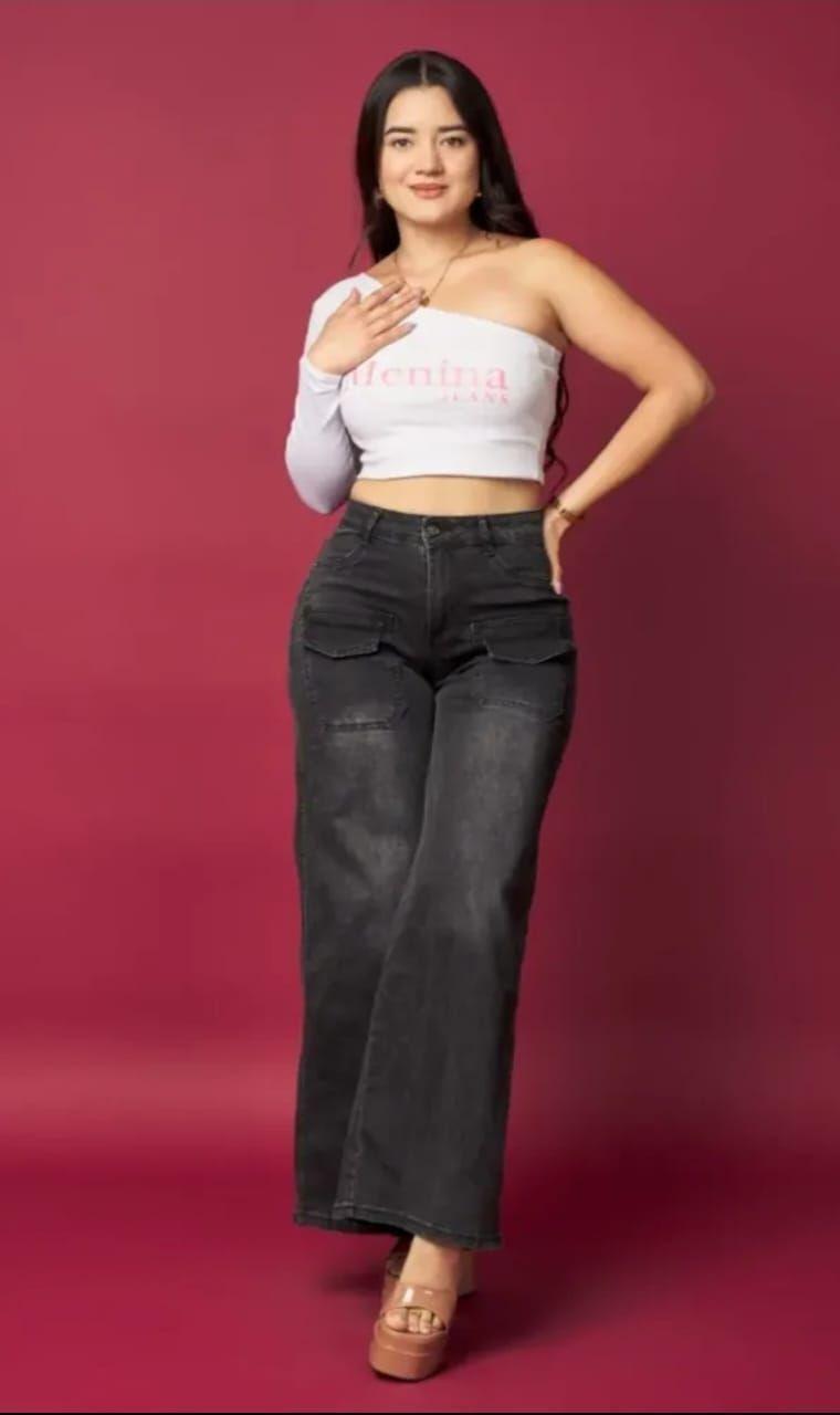 Jeans palazzo tiro alto elasticados-3