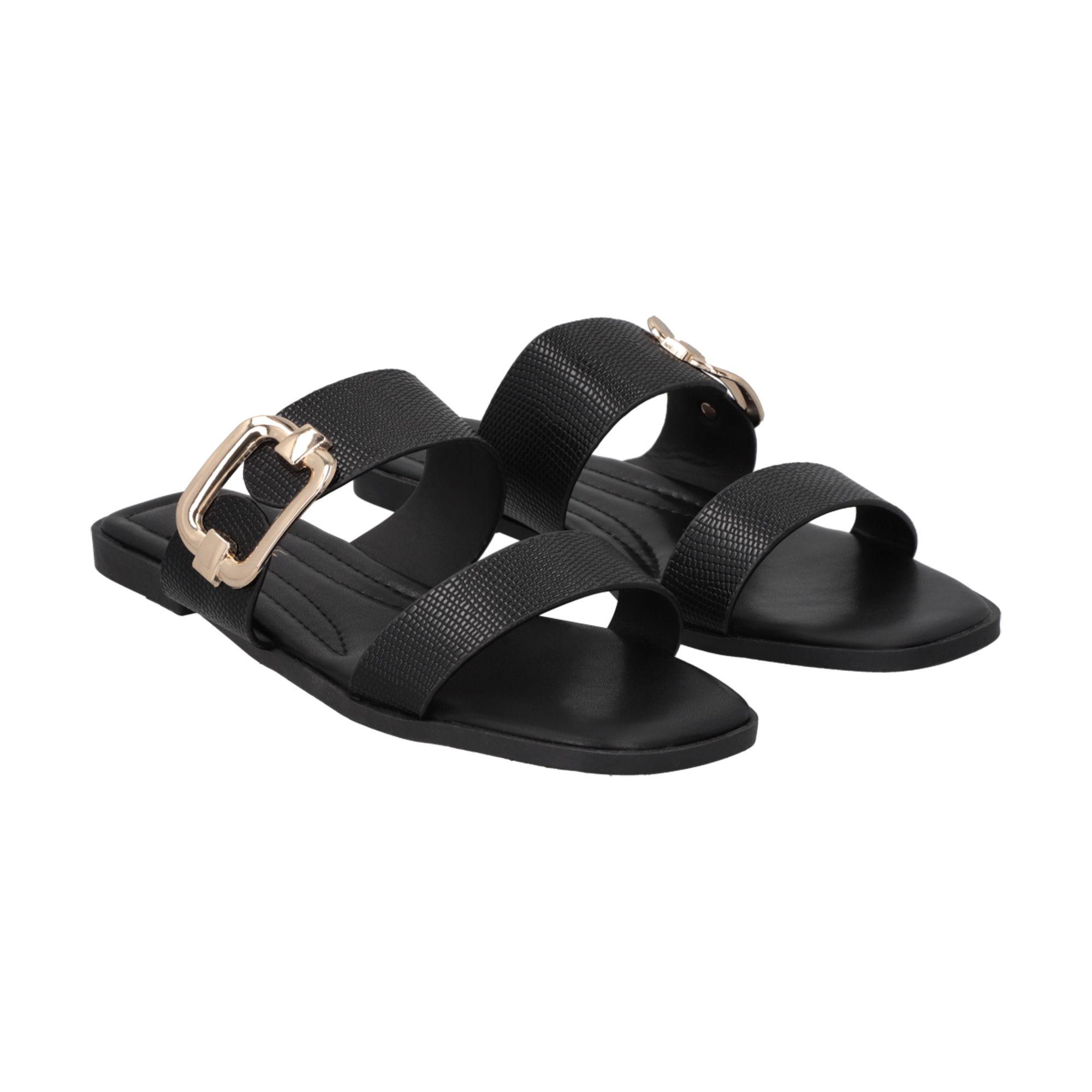 Sandalia Mujer Negro Lina Police-2