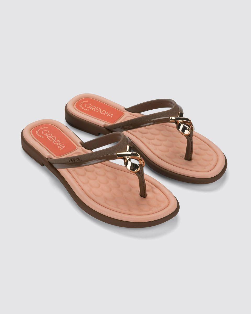 Sandalia Mujer Beige/Miel Rastreira Confort Grendha-2