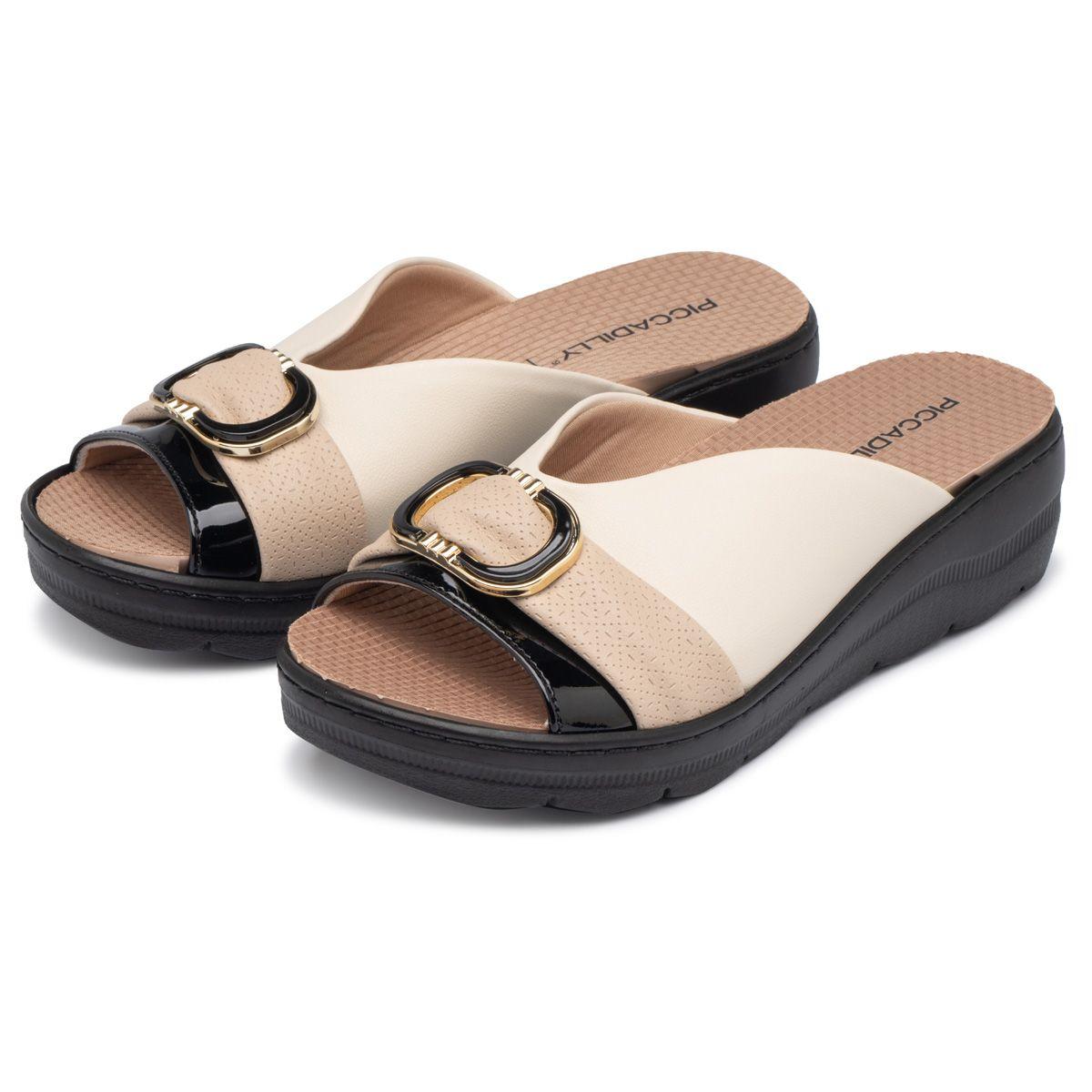 Sueco Mujer Anabela SPA Negro/Marfil Piccadilly-1