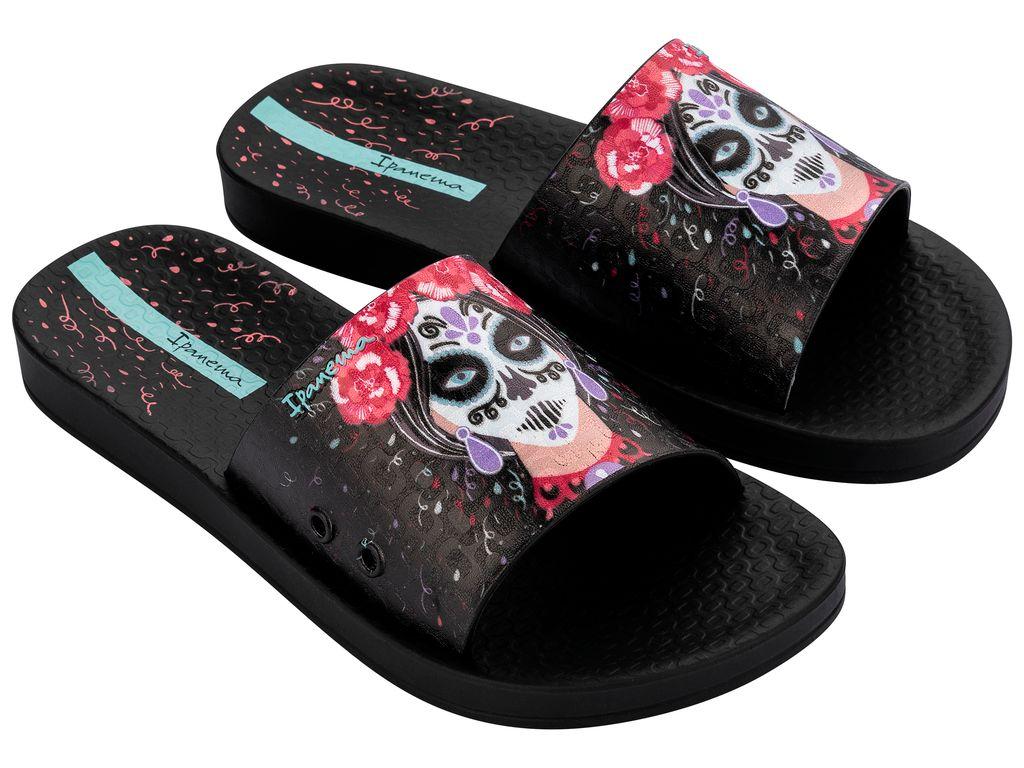 Sandalia Mujer Negro/Rosa Mexican Slide Ipanema-1