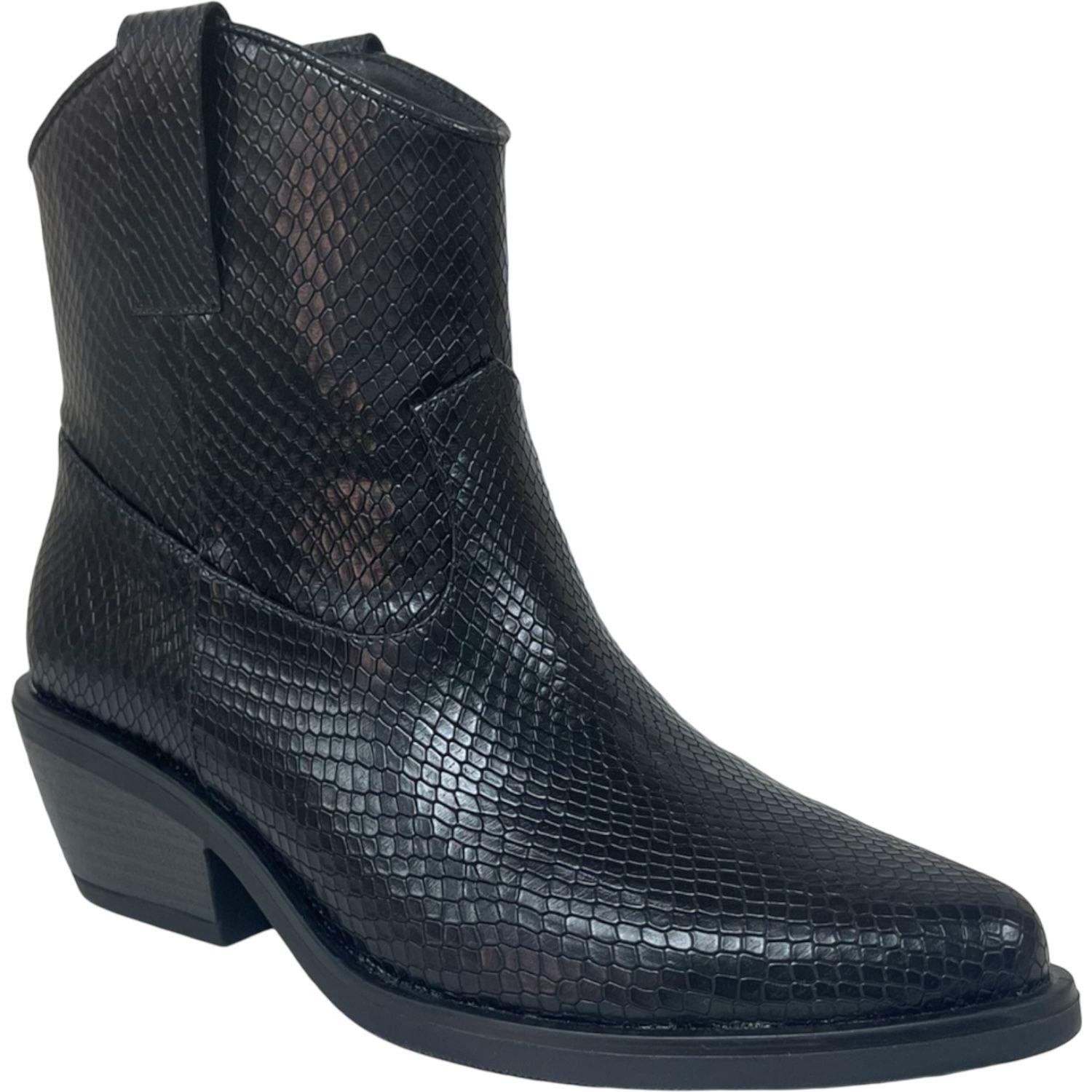 Botin Mujer Negro Texas Detogni-0