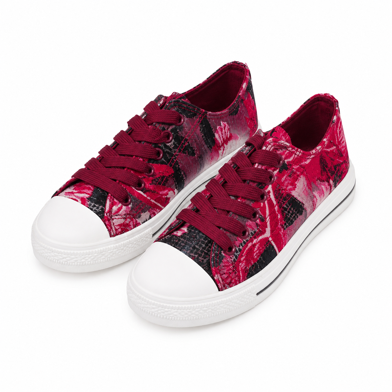 Zapatilla Mujer Rojo/Blanco Flower Detogni-1
