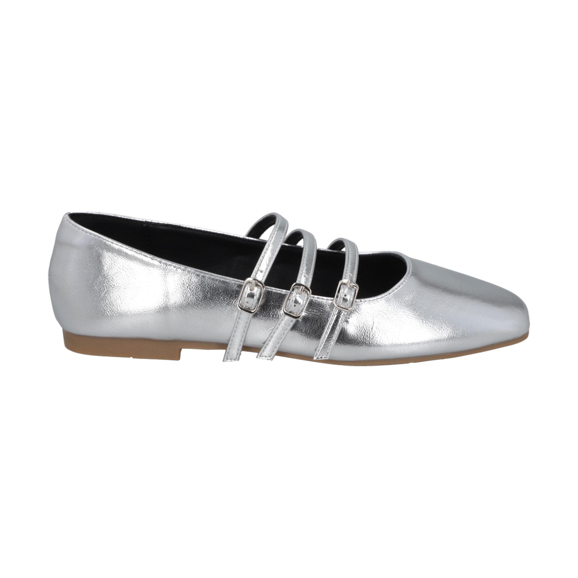 Ballerina Mary Jane Mujer Plata Nati Police-0