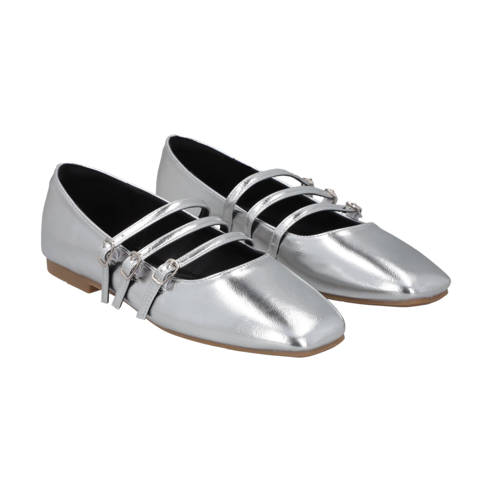 Ballerina Mary Jane Mujer Plata Nati Police-2