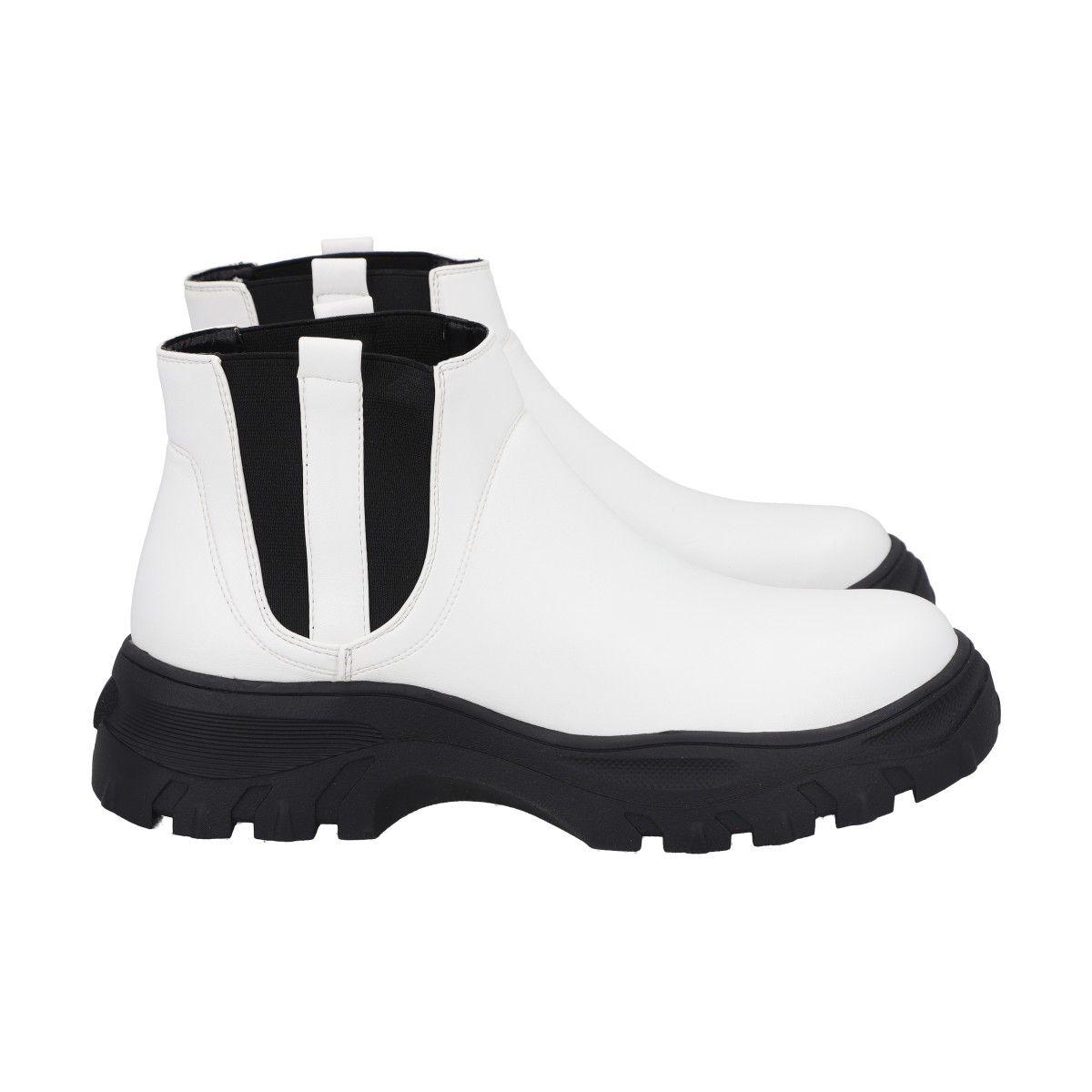 Botin Mujer Blanco Cota Police-2