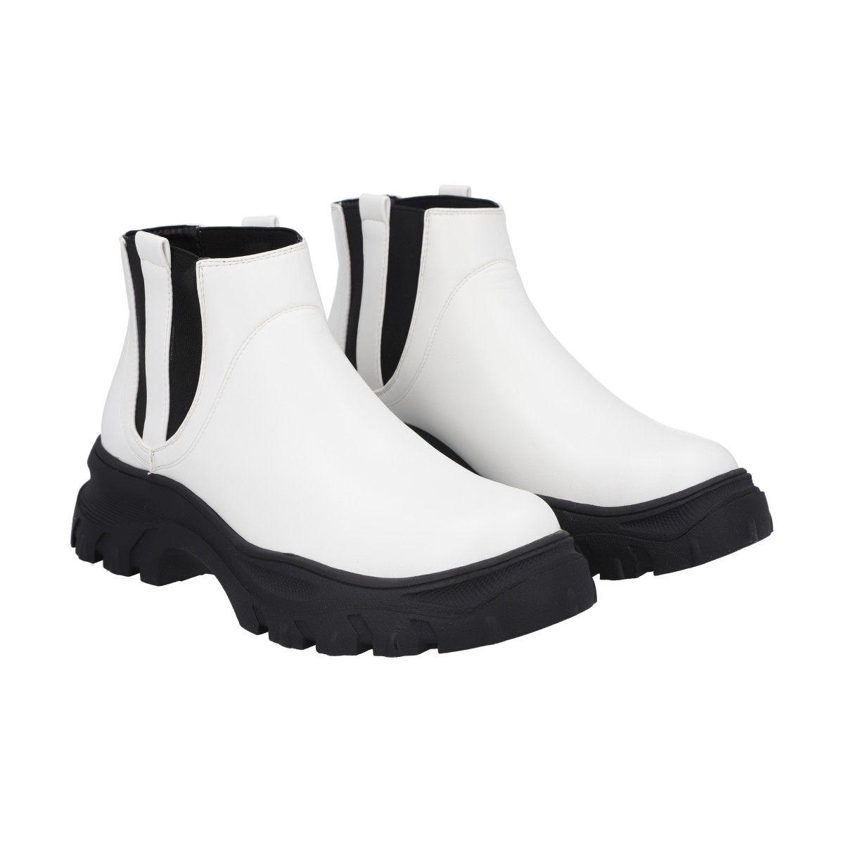 Botin Mujer Blanco Cota Police-3