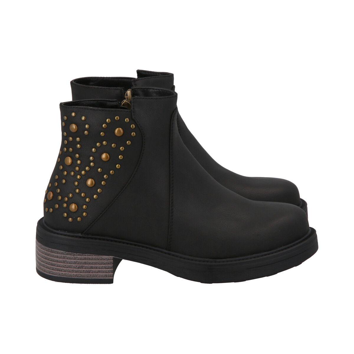 Botin Mujer Negro Olimpya Police-2