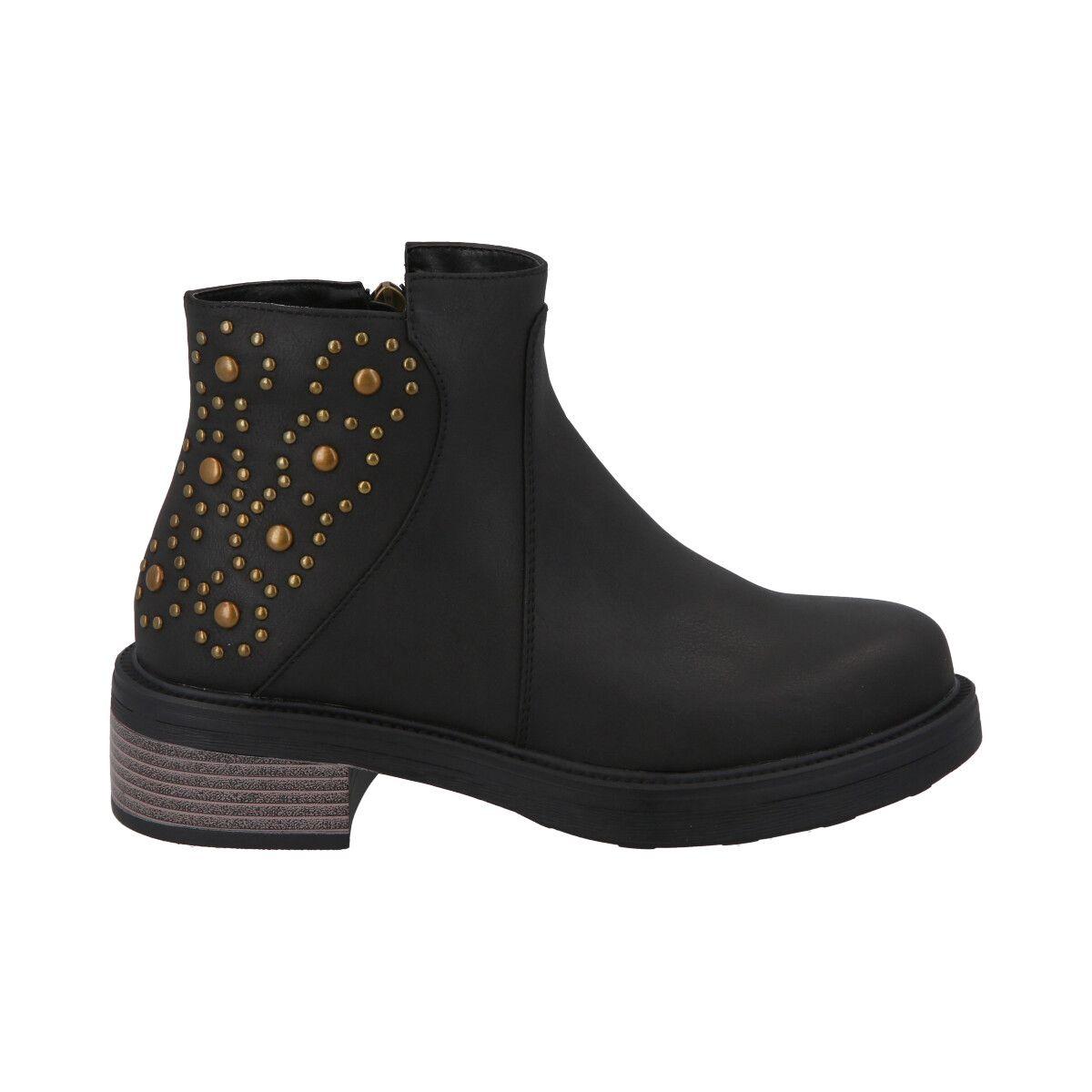 Botin Mujer Negro Olimpya Police-0