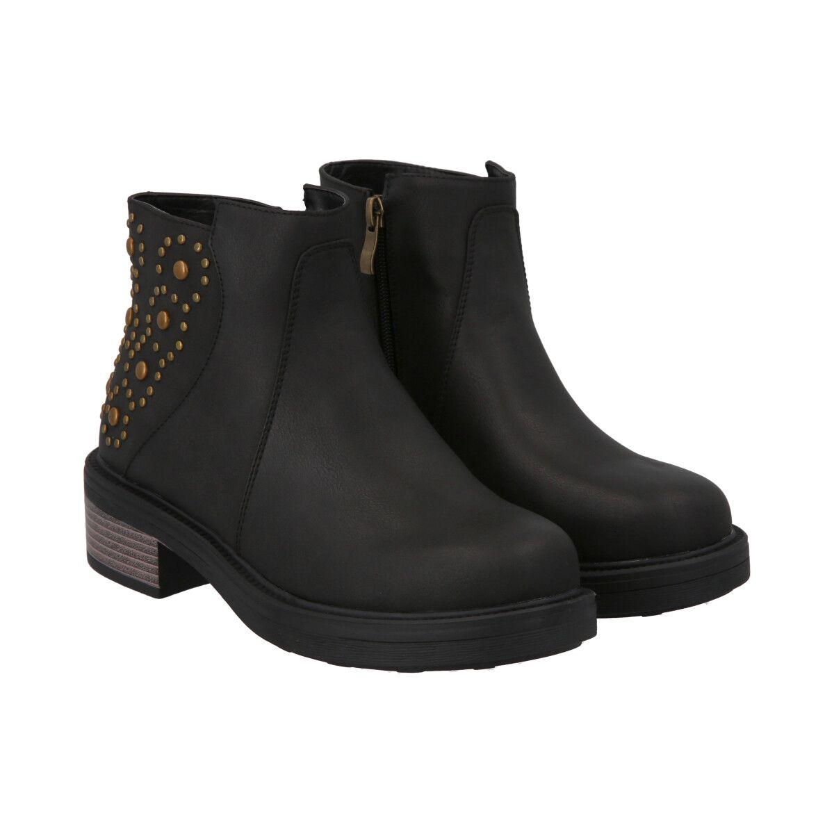 Botin Mujer Negro Olimpya Police-3