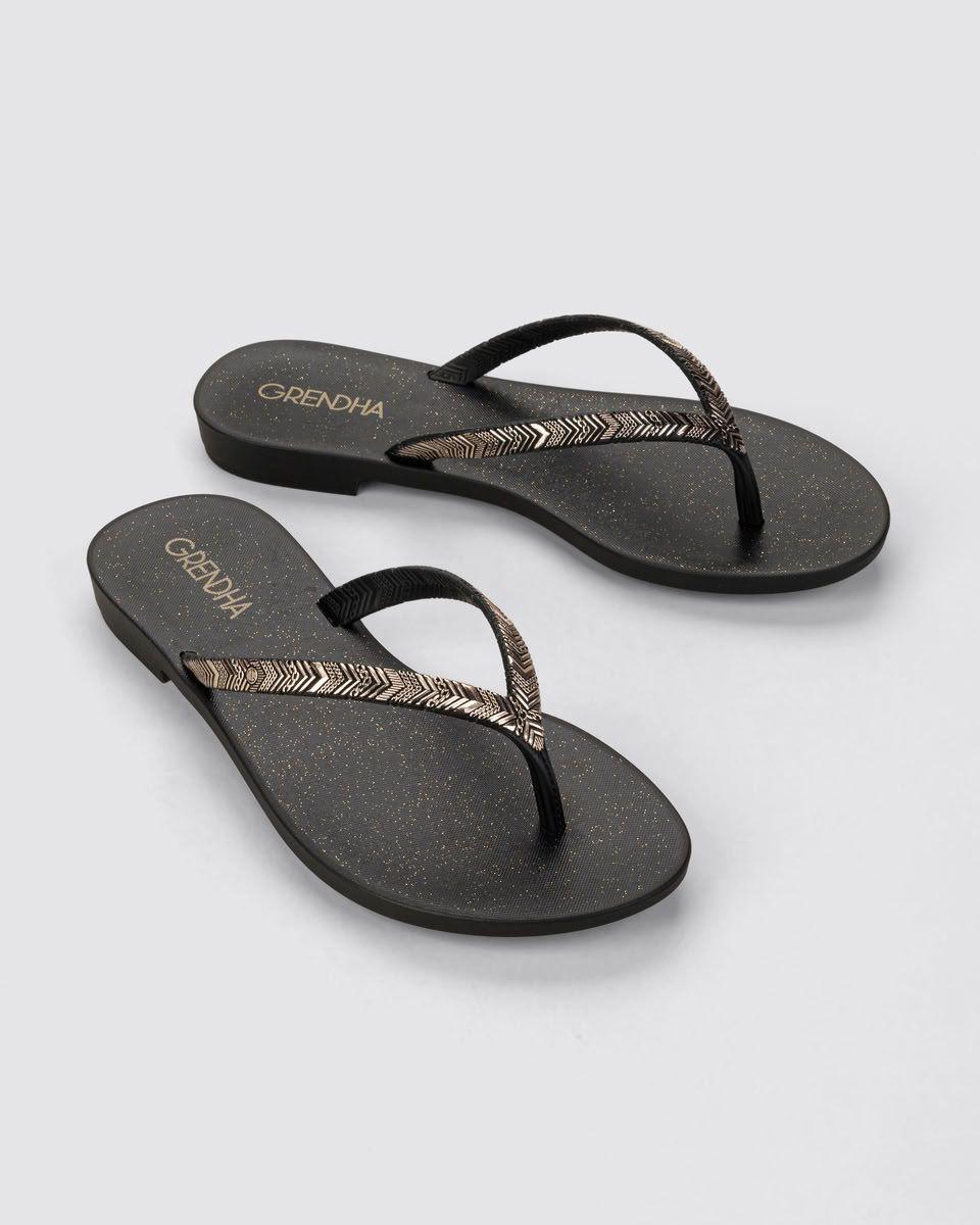 Sandalia Mujer Negro/Glitter Amor Grendha-1