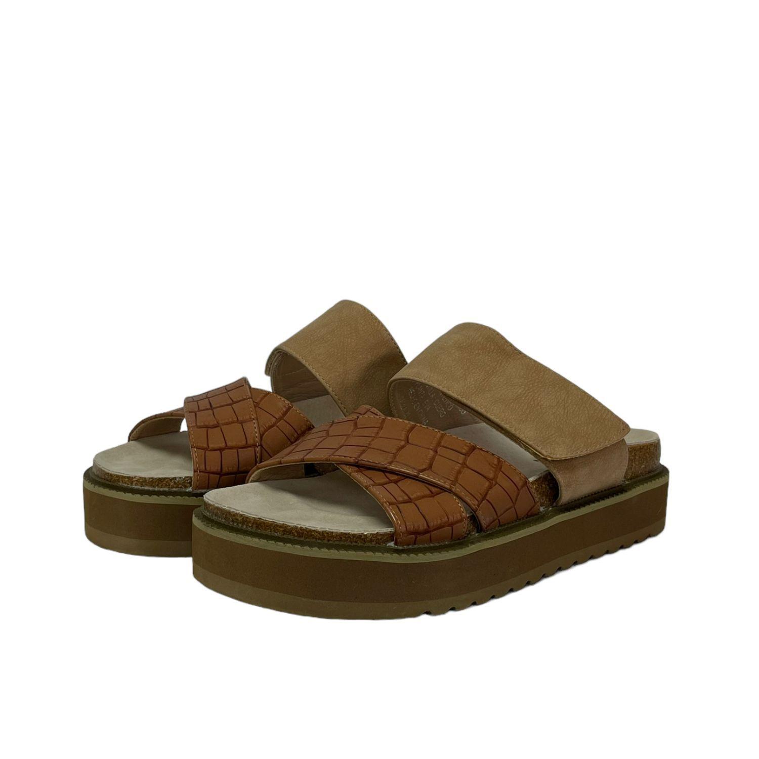 Sandalia Mujer Camel Copa Detogni-2