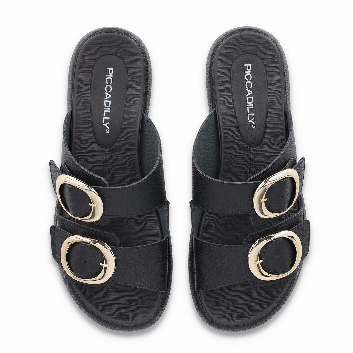 Sandalia Mujer Negro/Dorado Sol  Piccadilly-1