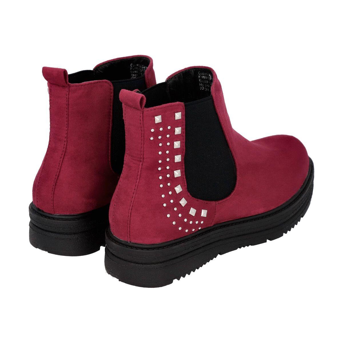 Botin Mujer Rojo Olive Police-4