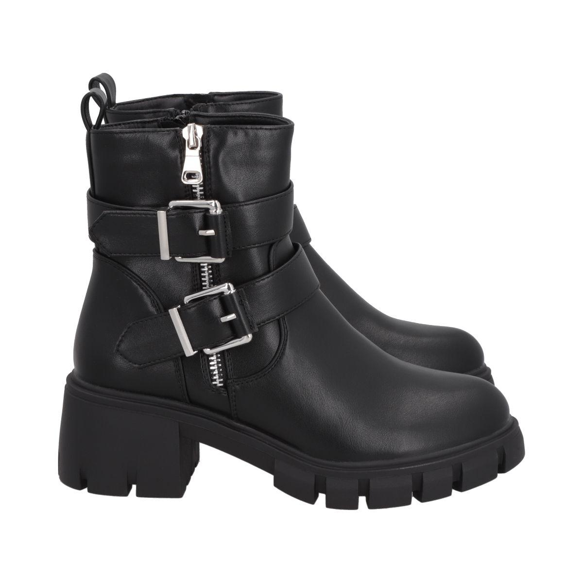 Botin Mujer Negro Rebecca Police-2