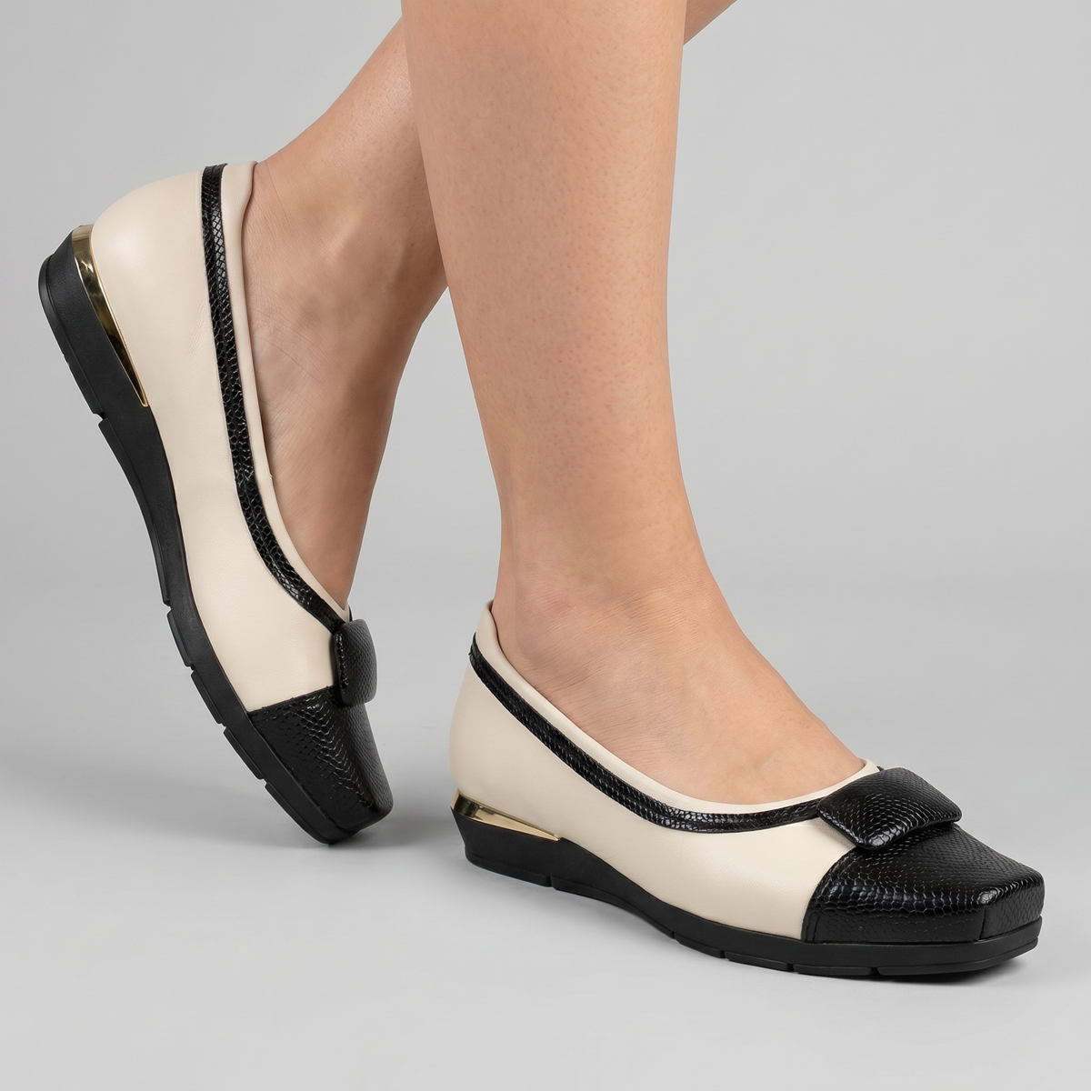 Zapato Mujer Crema/Negro Fernanda 17 Piccadilly-3
