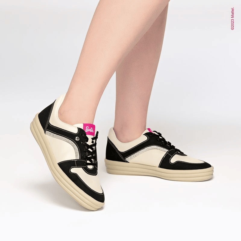 Zapatilla Mujer Negro/Beige Barbie Piccadilly-2