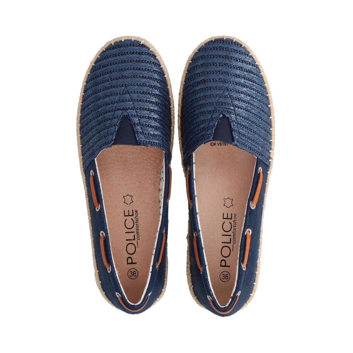 Alpargata Mujer Azul Rafia Police-2