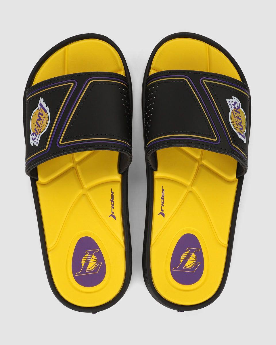 Sandalia Hombre Negro/Amarillo Lakers Pump Rider-1