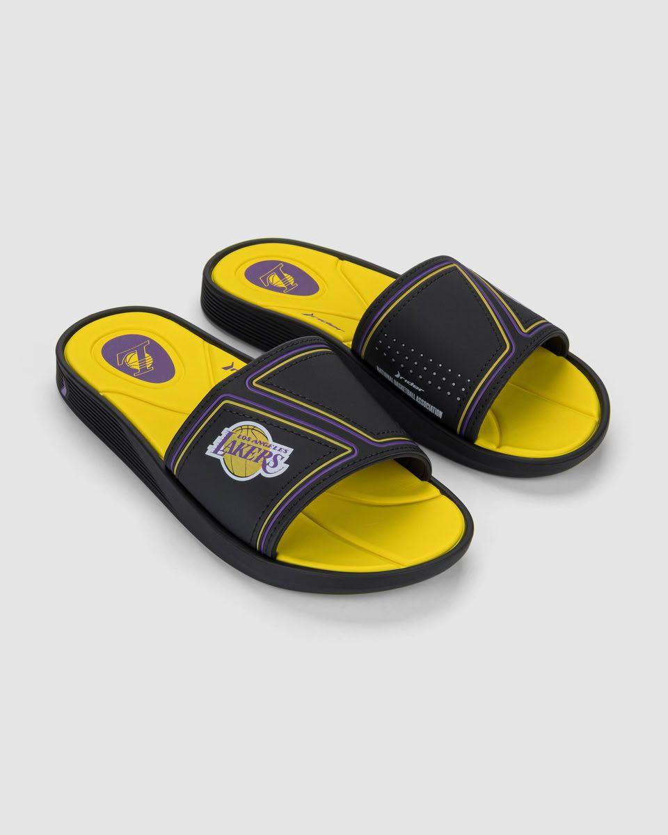 Sandalia Hombre Negro/Amarillo Lakers Pump Rider-2