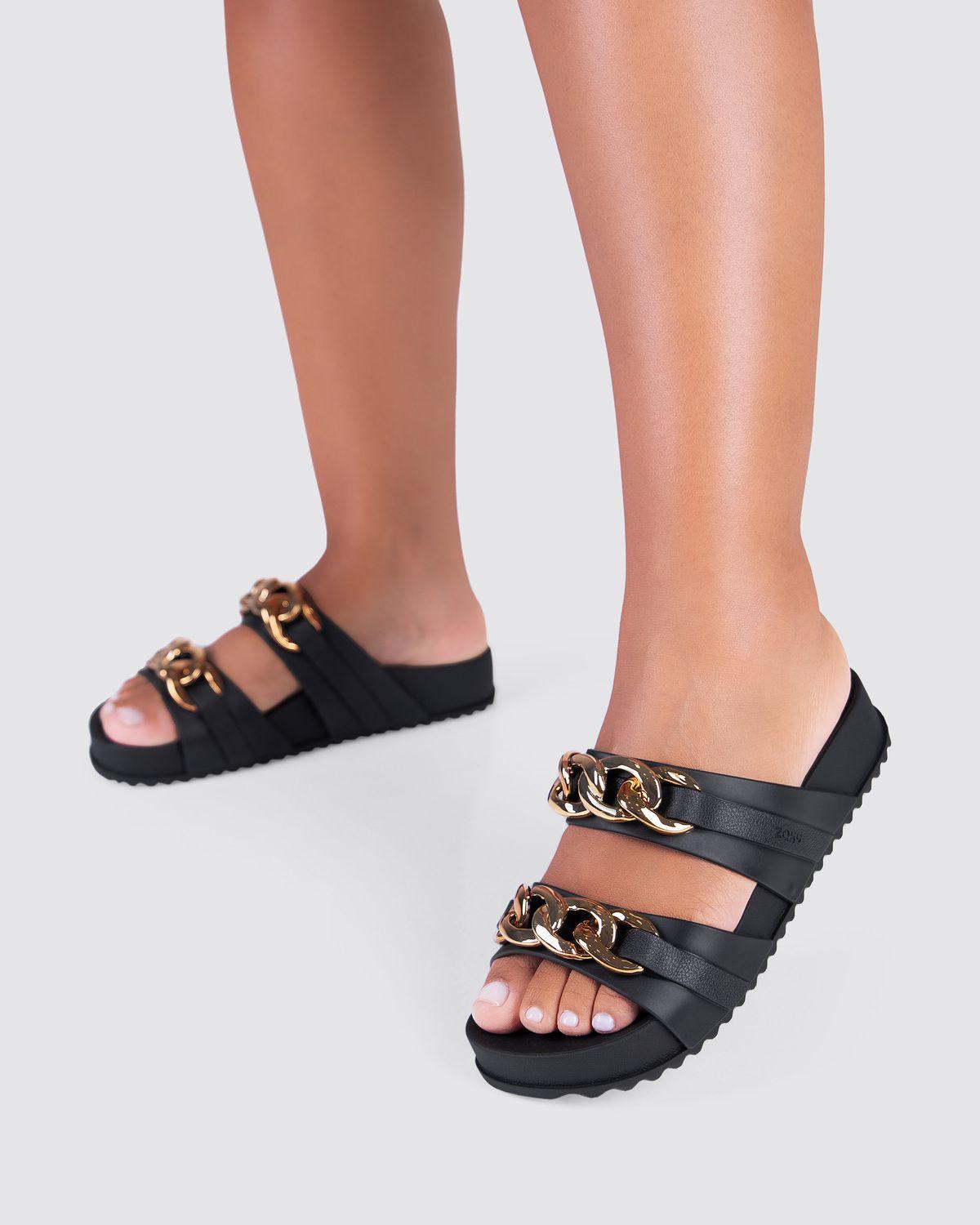 Sandalia Mujer Negro On Ad Zaxy-2