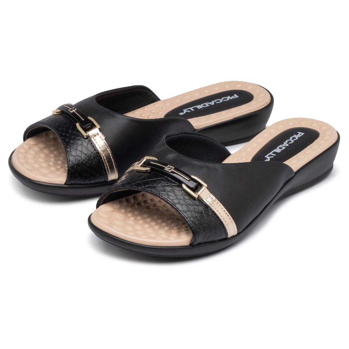 Sandalia Mujer Negro/Dorado Camila Piccadilly-2