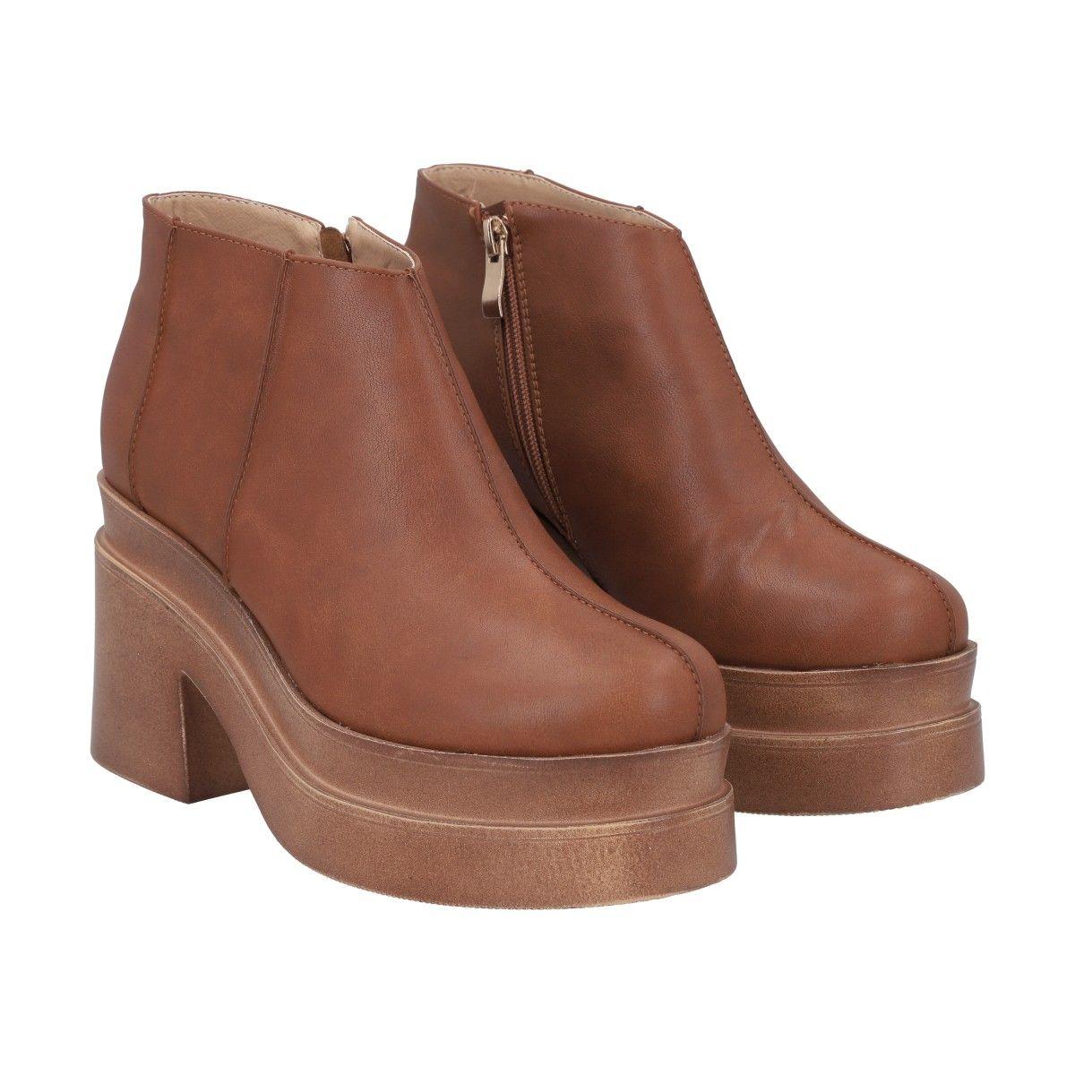 Botin Mujer Camel Zeta Police-3
