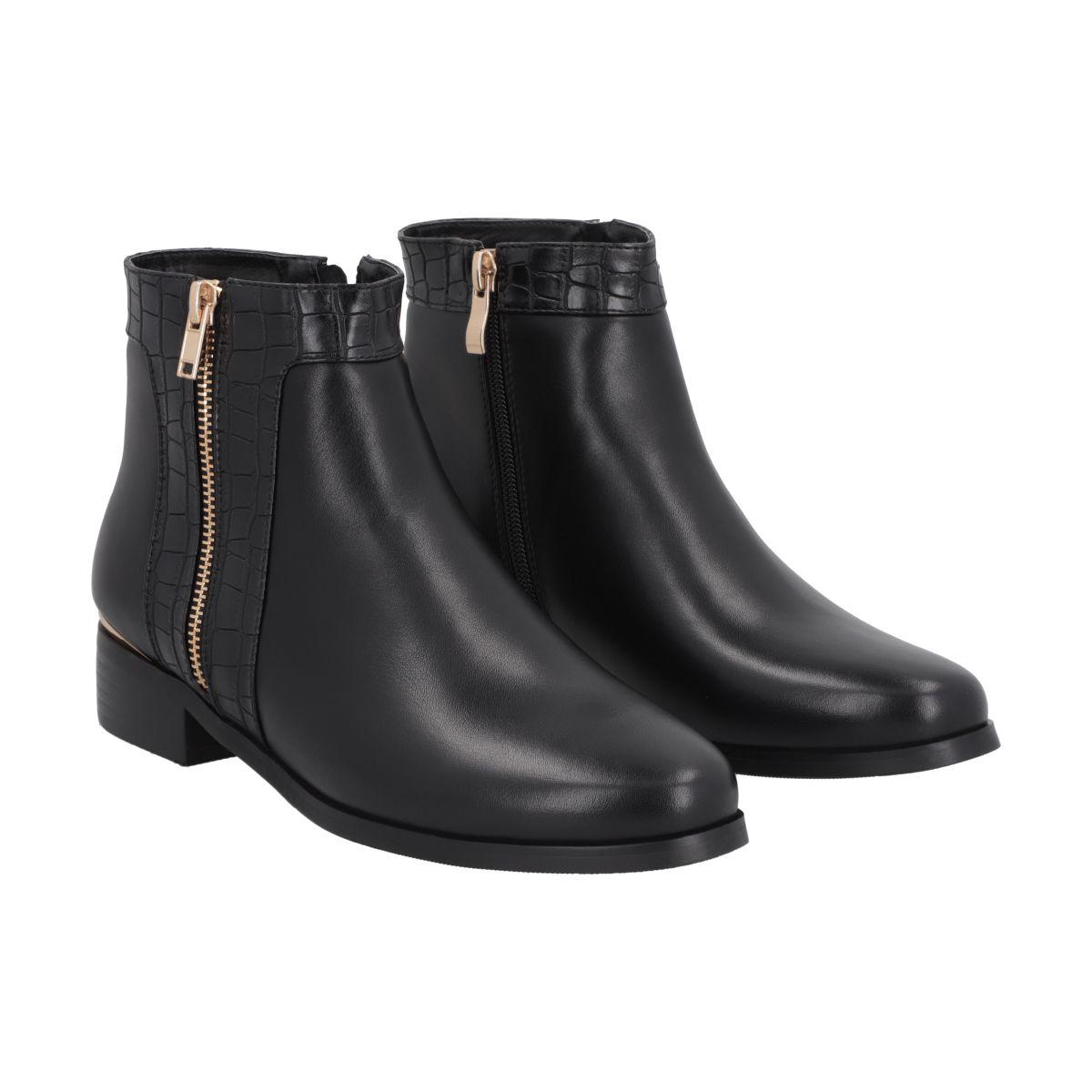 Botin Mujer Negro Essencial Police-4