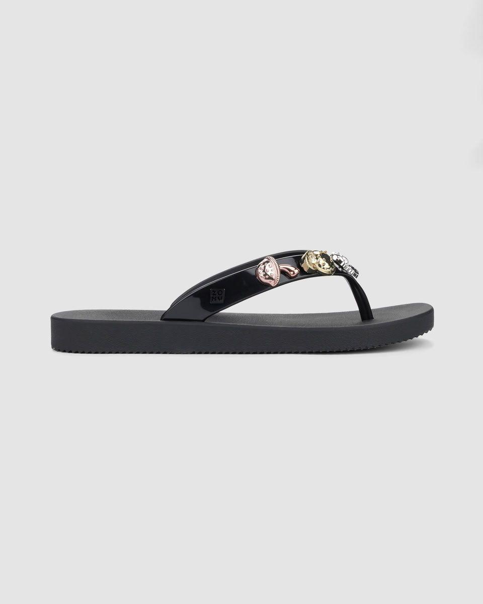 Sandalia Mujer Negro Pin Zaxy-0