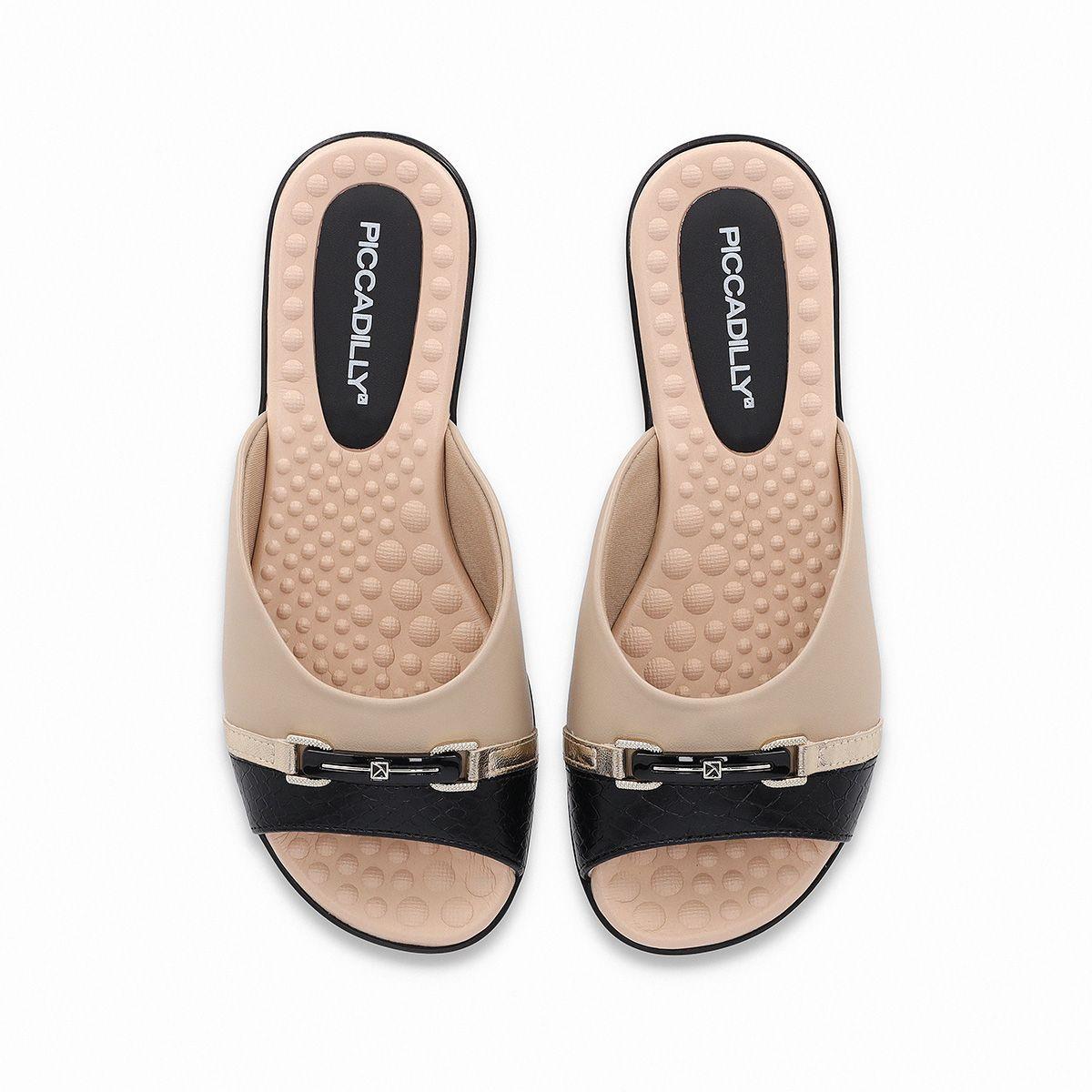 Sandalia Camila Marfil/Negro Piccadilly-3